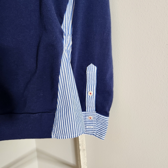 Vineyard Vines Medium NWOT mixed medium tie back blue white top - Picture 2 of 7